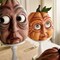 Greentek; 6 Pcs Expressive Pumpkin Lantern Ornaments, Halloween Pumpkin Family Figurines with Lifelike Faces & Glowing Yellow Eyes, Resin Tabletop Decorations for Haunted House, Bar, Party, Home, Indoor & Venue Decor; Category:Pumpkin Decor; Image:6